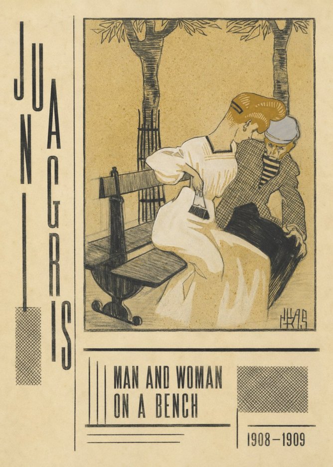 Juan Gris Man and Woman on a Bench No3 - Poszter