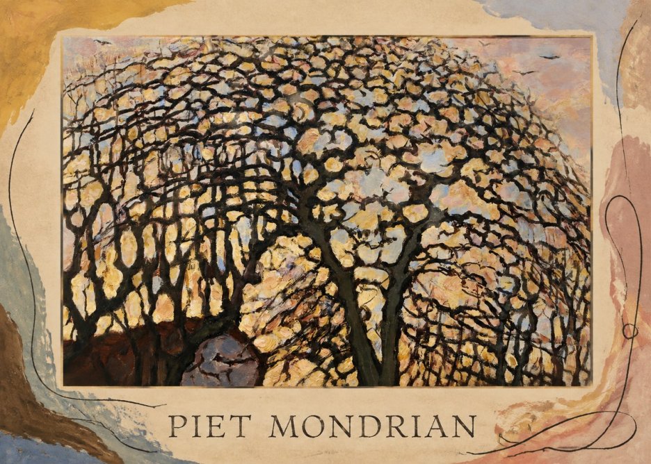 Piet Mondrian Avond (Evening); the Red Tree No5 - Poszter