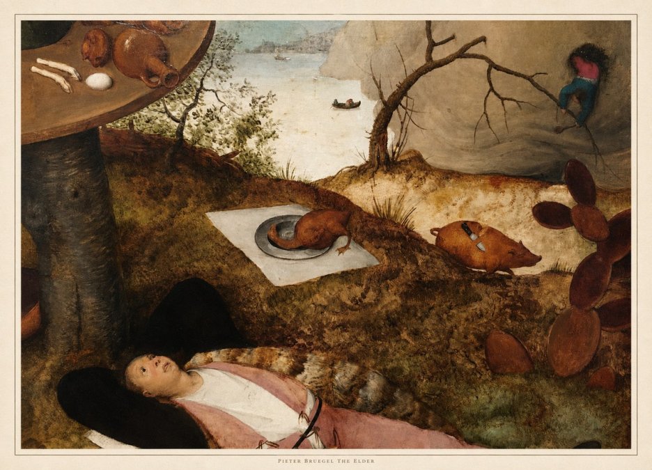 Pieter Bruegel The Land of Cockaigne II No4 - Poszter