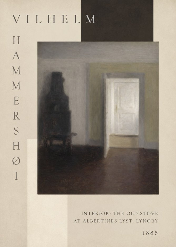 Vilhelm Hammershøi Interior: the Old Stove at Albertines Lyst, Lyngby No6 - Poszter