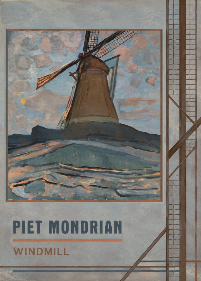 Piet Mondrian Windmill No5 - Poszter