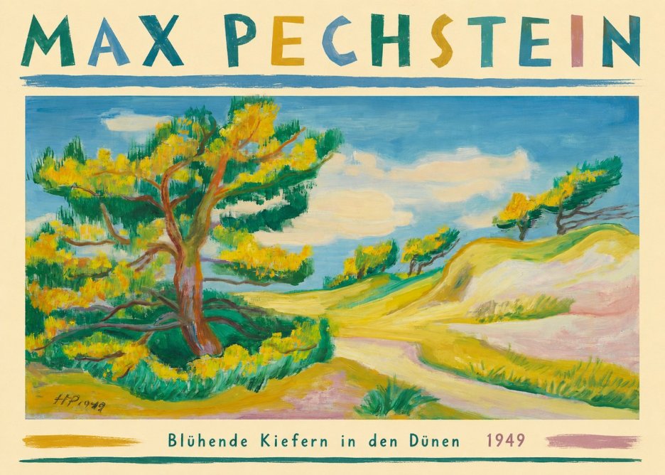 Max Pechstein Blühende Kiefern in Den Dünen No3 - Poszter