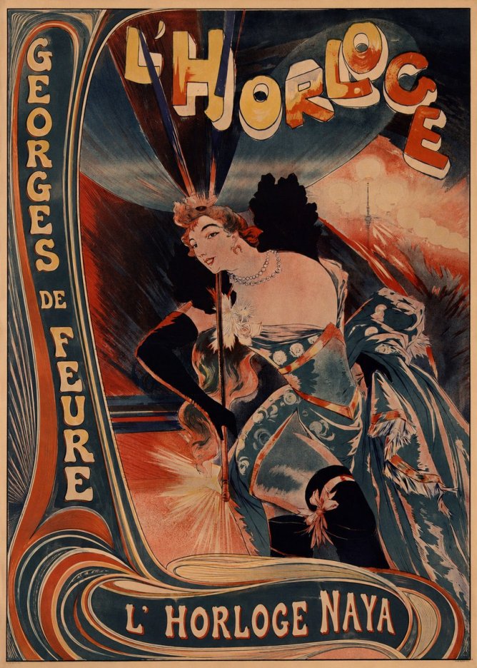 Georges de Feure L'horloge Naya No2 - Poszter