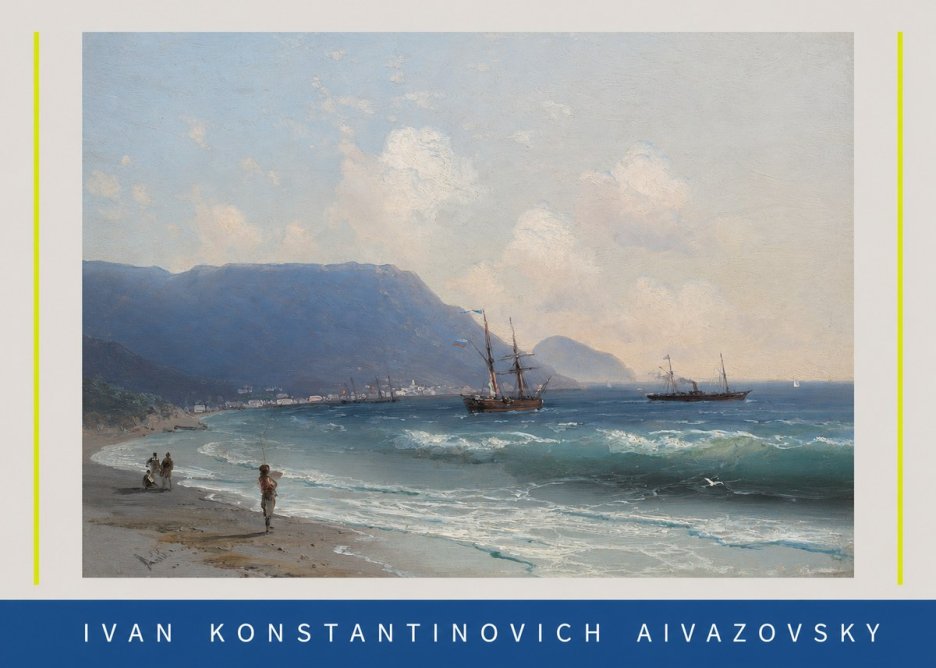 Ivan Konstantinovich Aivazovsky A Coastal View with Fishing Figures No3 - Poszter