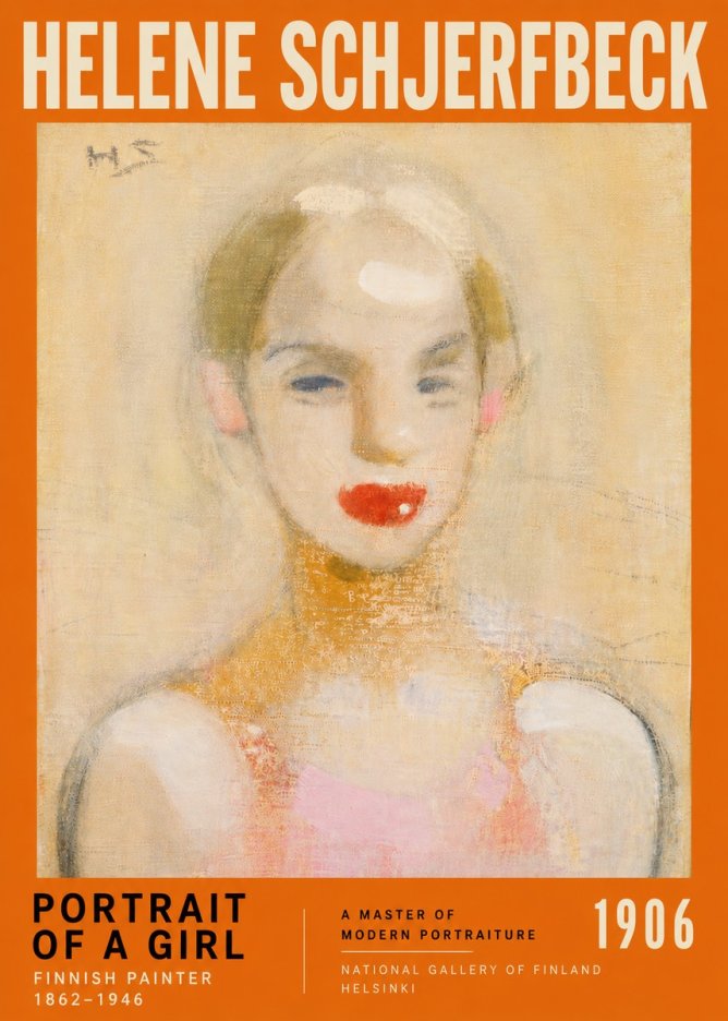 Helene Schjerfbeck Portrait of a Girl No6 - Poszter