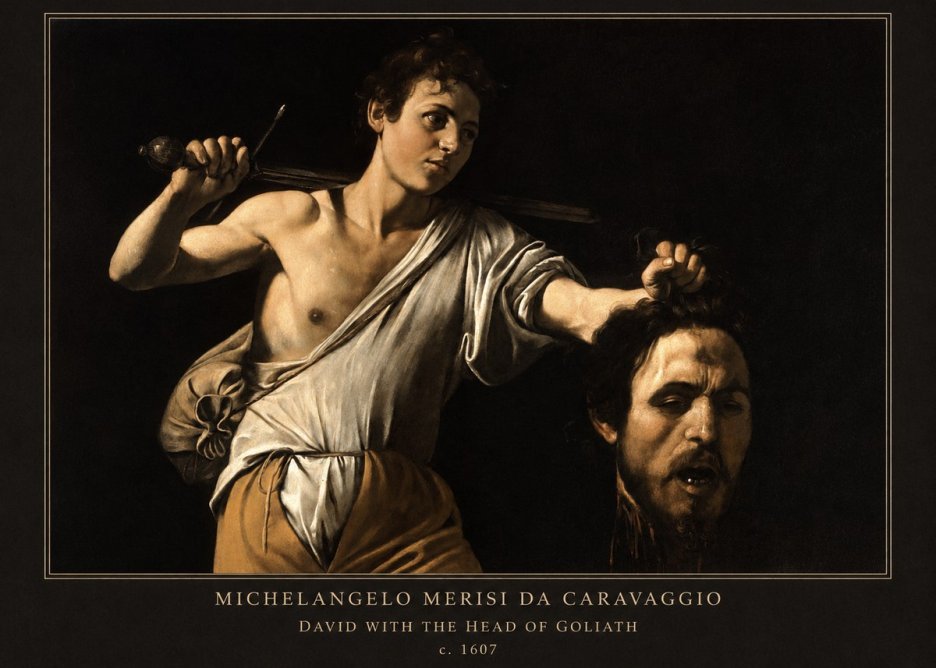 Michelangelo Merisi da Caravaggio David with the Head of Goliath V No6 - Poszter