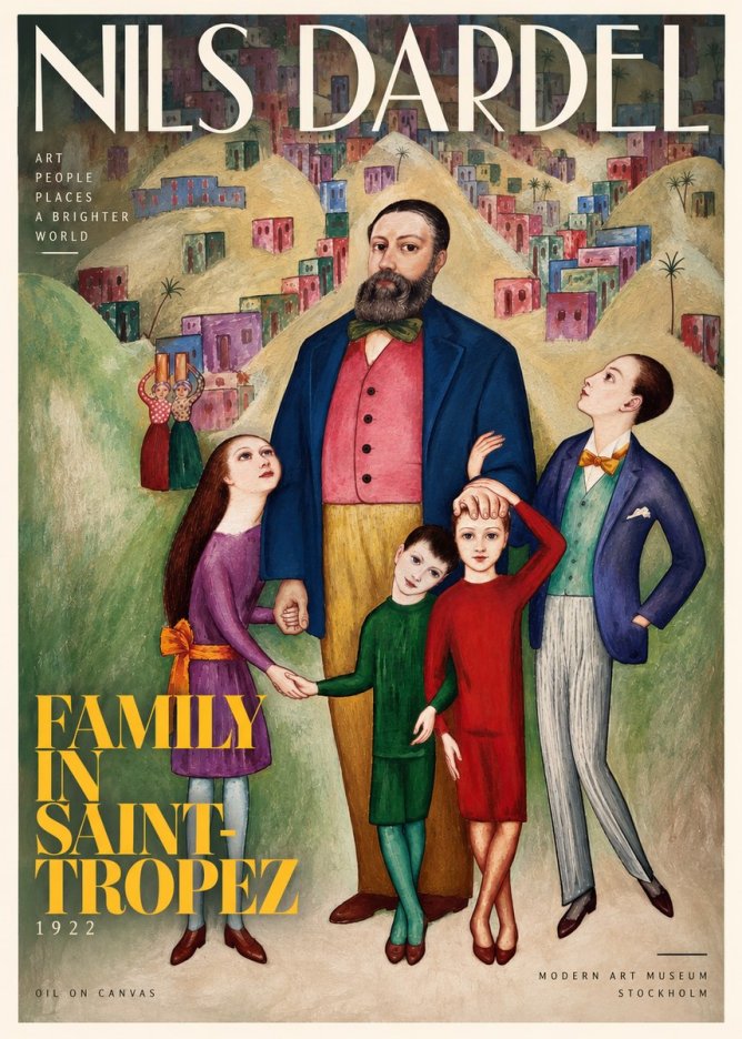Nils Dardel Family in Saint-tropez No3 - Poszter