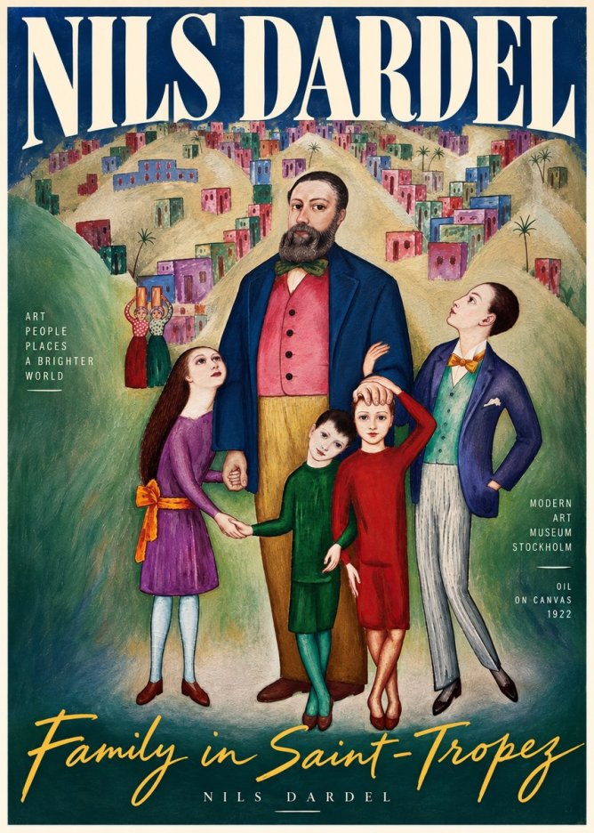 Nils Dardel Family in Saint-tropez No4 - Poszter