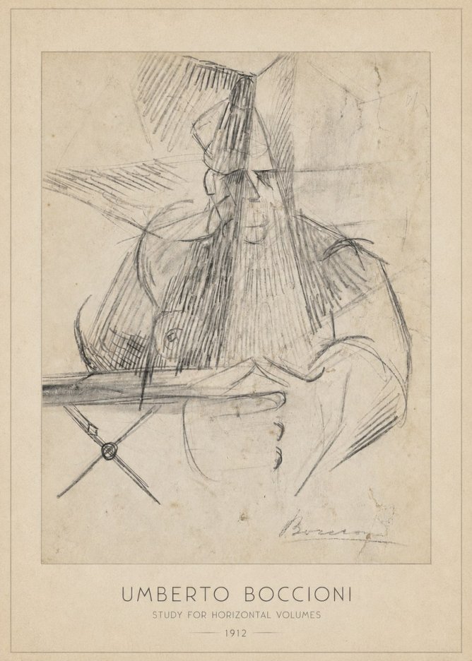 Umberto Boccioni Study for Horizontal Volumes No6 - Poszter
