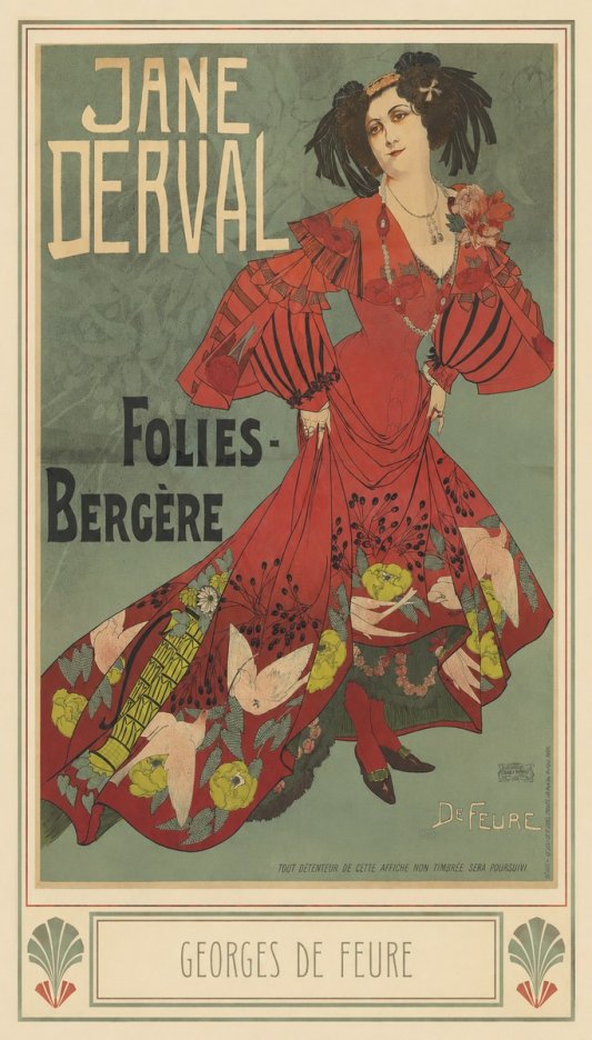 Georges de Feure Jane Derval - Folies-bergère III No3 - Poszter