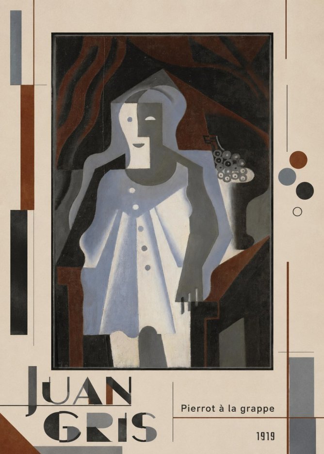 Juan Gris Pierrot À La Grappe No3 - Poszter