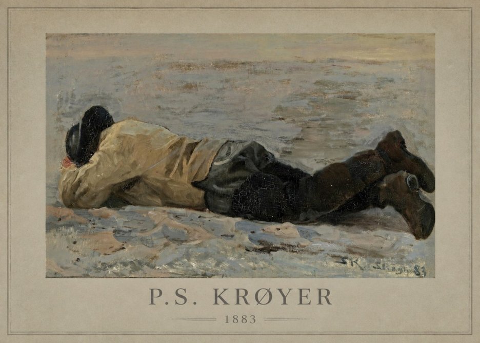 P.S. Krøyer Fisherman Lying on the Beach No1 - Poszter