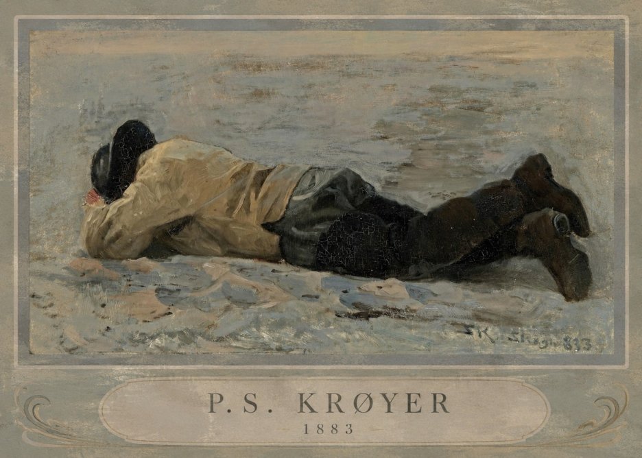 P.S. Krøyer Fisherman Lying on the Beach No4 - Poszter