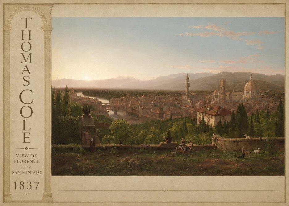 Thomas Cole View of Florence from San Miniato No2 - Poszter