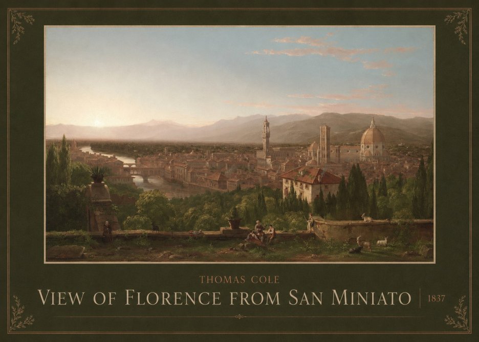 Thomas Cole View of Florence from San Miniato No3 - Poszter