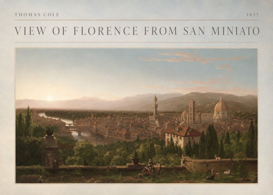 Thomas Cole View of Florence from San Miniato No4 - Poszter