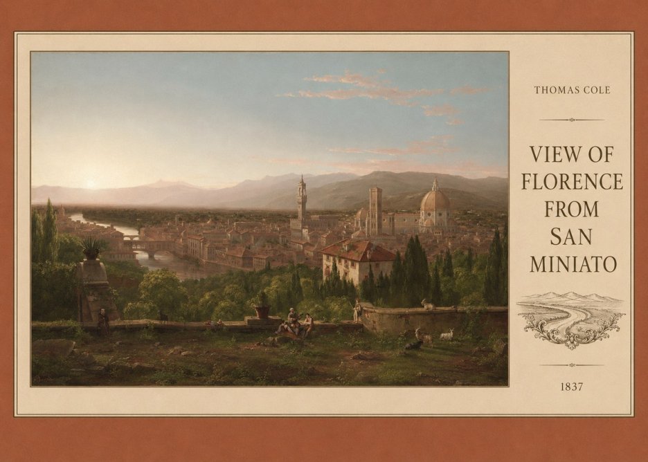 Thomas Cole View of Florence from San Miniato No5 - Poszter