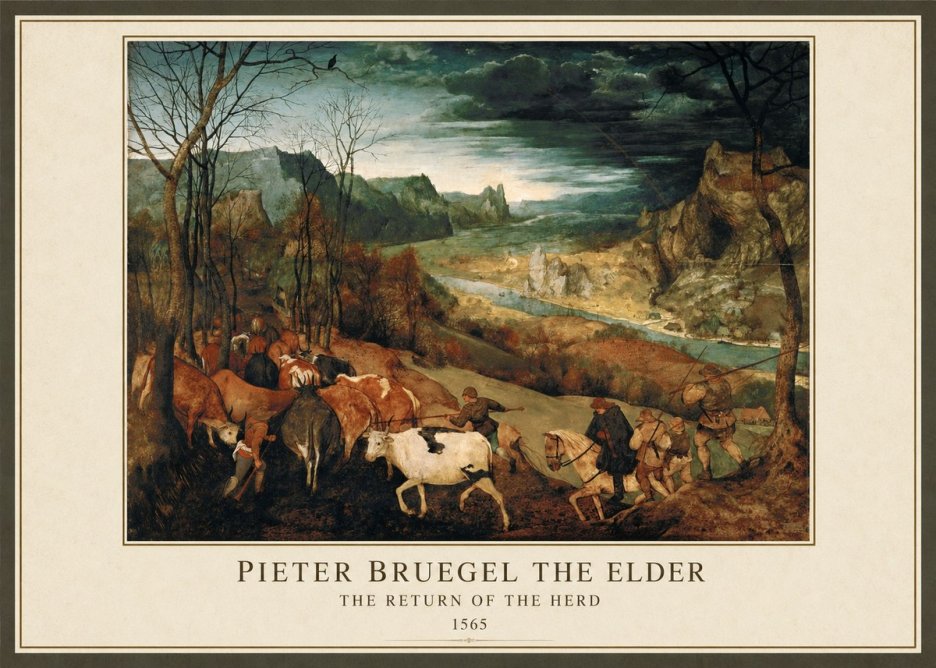 Pieter Bruegel The Return of the Herd No1 - Poszter