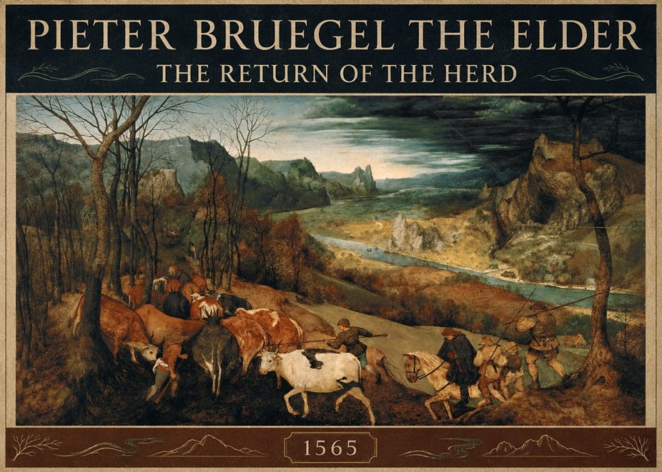 Pieter Bruegel The Return of the Herd No3 - Poszter