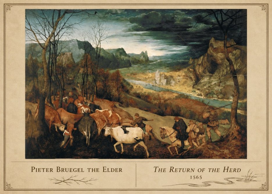 Pieter Bruegel The Return of the Herd No4 - Poszter