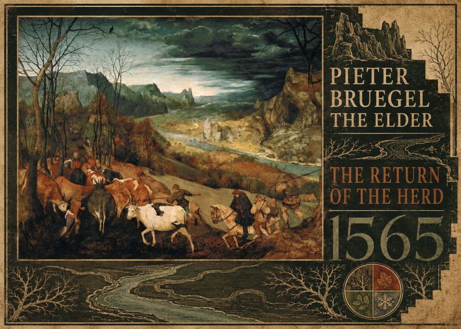 Pieter Bruegel The Return of the Herd No5 - Poszter