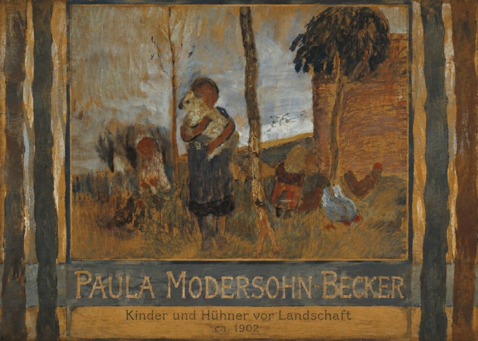Paula Modersohn-Becker Kinder Und Hühner Vor Landschaft No3 - Poszter