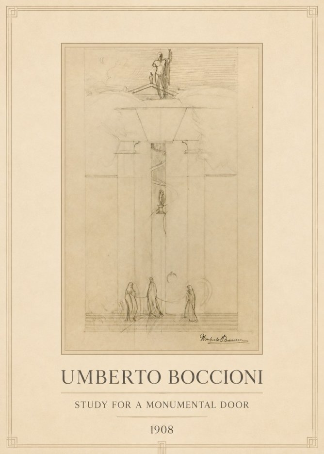 Umberto Boccioni Study for a Monumental Gate No4 - Poszter