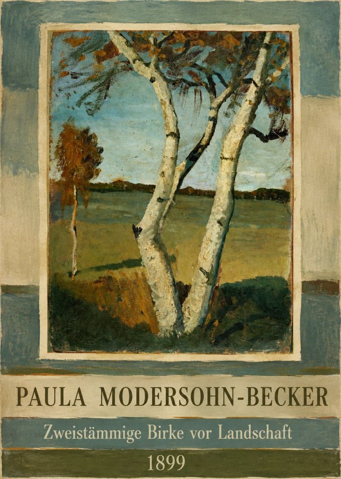 Paula Modersohn-Becker Zweistämmige Birke Vor Landschaft No2 - Poszter