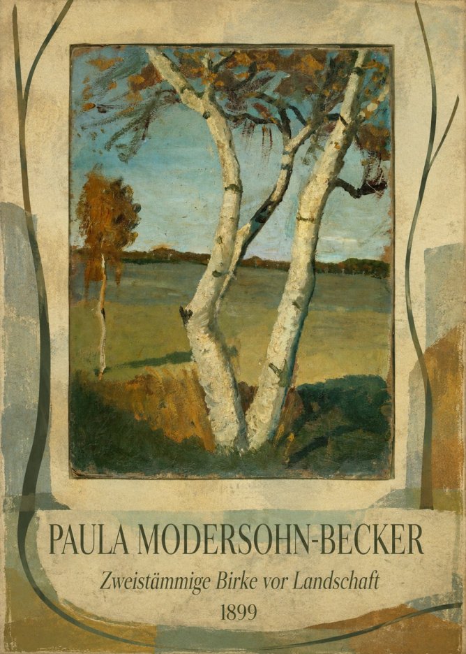 Paula Modersohn-Becker Zweistämmige Birke Vor Landschaft No4 - Poszter
