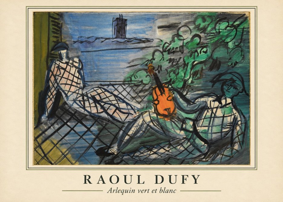 Raoul Dufy Arlequin Vert Et Blanc No4 - Poszter
