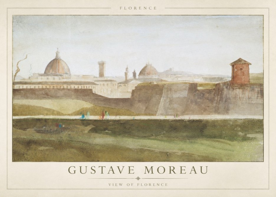 Gustave Moreau View of Florence No2 - Poszter