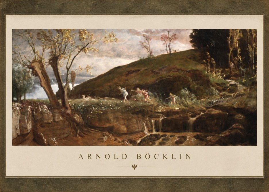 Arnold Böcklin Nymphs and Satyr No1 - Poszter