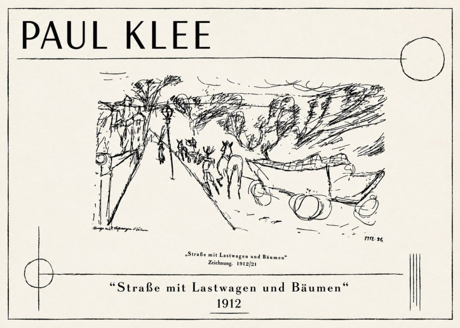 Paul Klee Straße Mit Lastwagen Und Bäumen No1 - Poszter