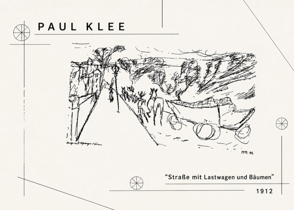 Paul Klee Straße Mit Lastwagen Und Bäumen No2 - Poszter
