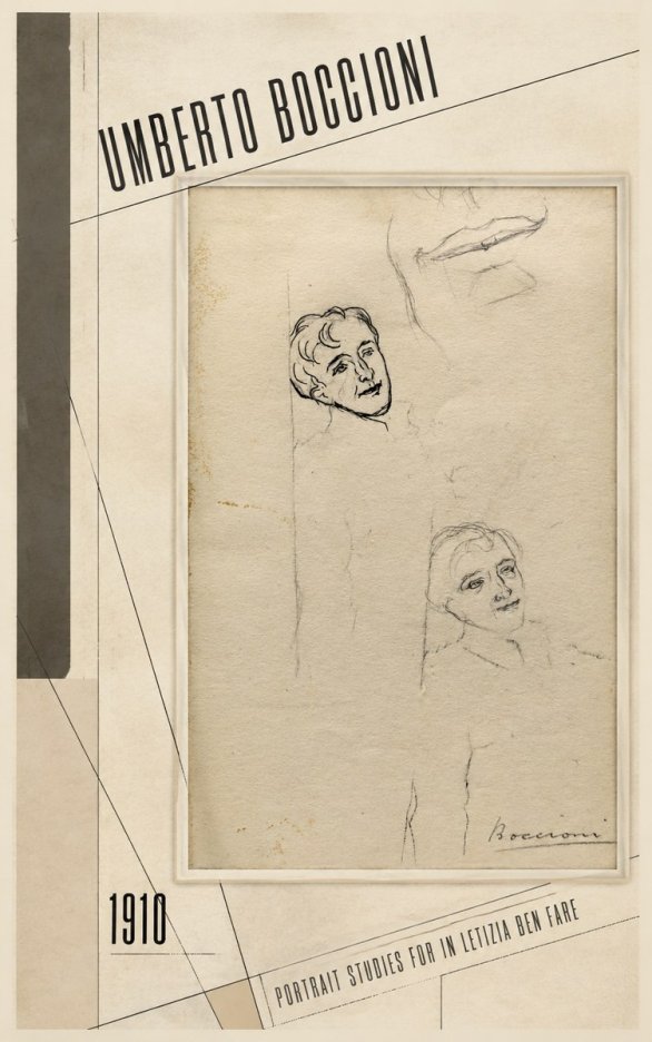 Umberto Boccioni Portrait Studies for in Letizia Ben Fare No2 - Poszter