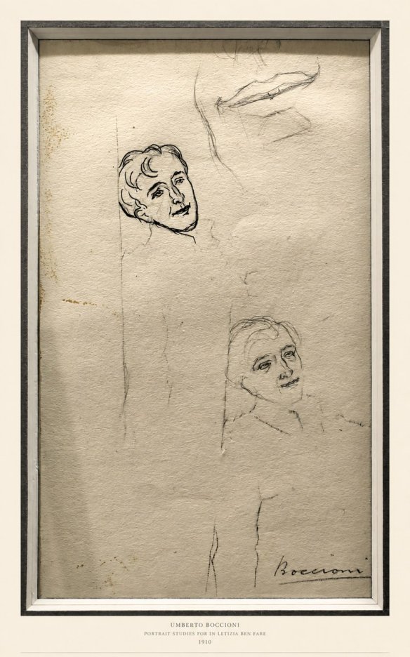 Umberto Boccioni Portrait Studies for in Letizia Ben Fare No6 - Poszter