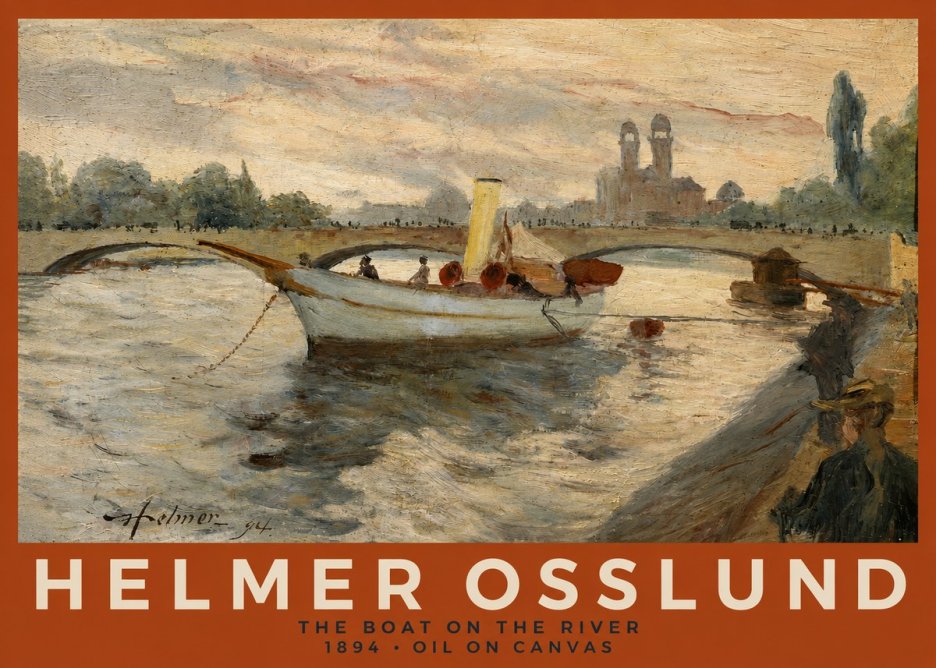 Helmer Osslund The Boat on the River No2 - Poszter