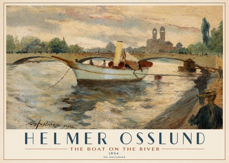 Helmer Osslund The Boat on the River No4 - Poszter
