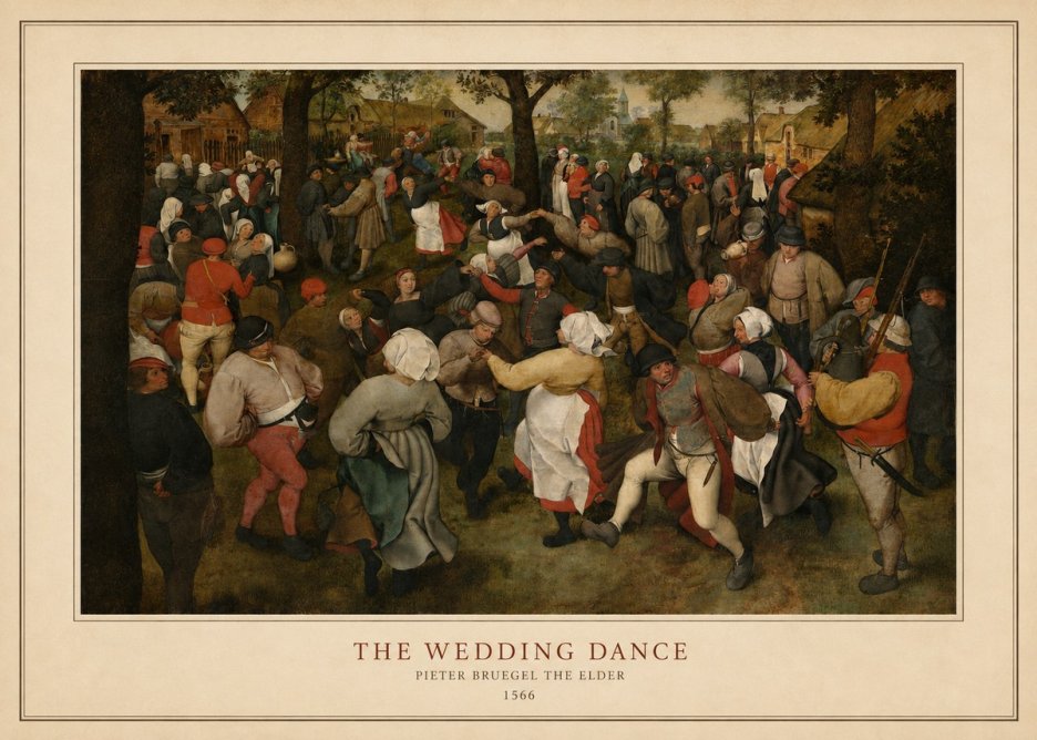 Pieter Bruegel The Wedding Dance II No4 - Poszter