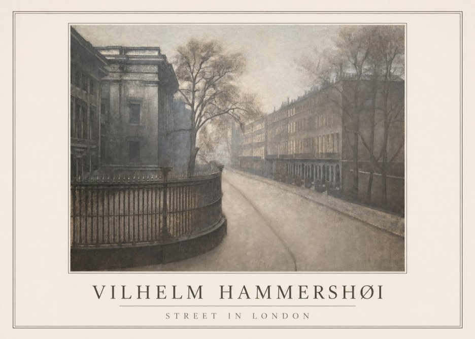 Vilhelm Hammershøi Street in London No1 - Poszter