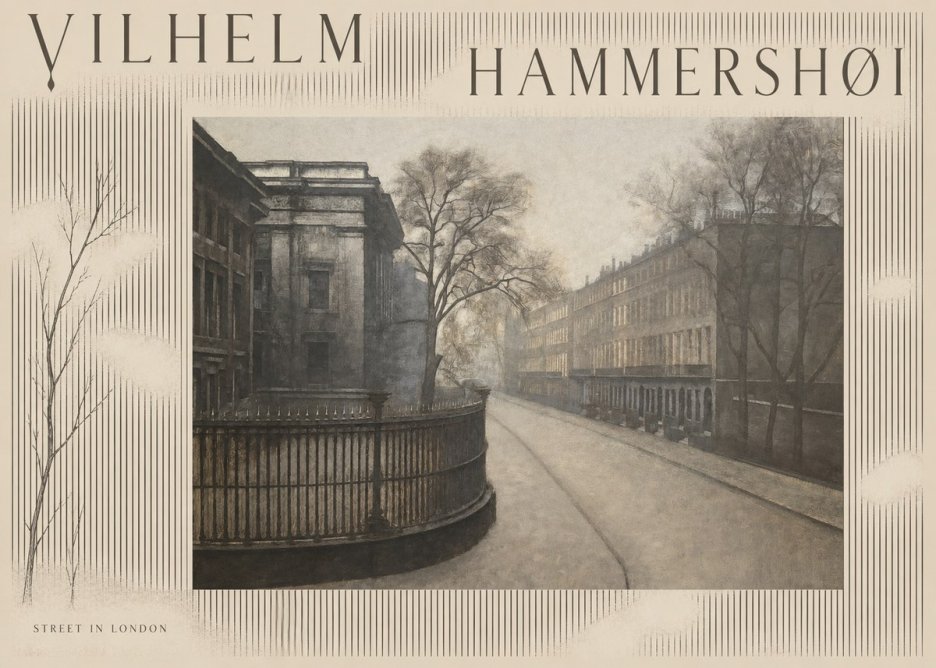 Vilhelm Hammershøi Street in London No4 - Poszter