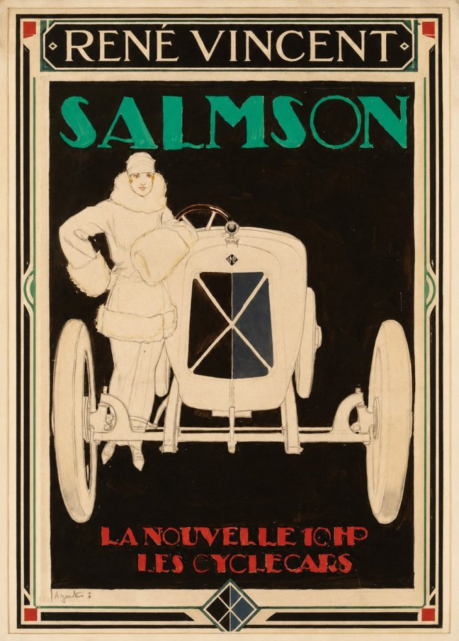 René Vincent Salmson La Nouvelle 10Hp Les Cyclecars No2 - Poszter