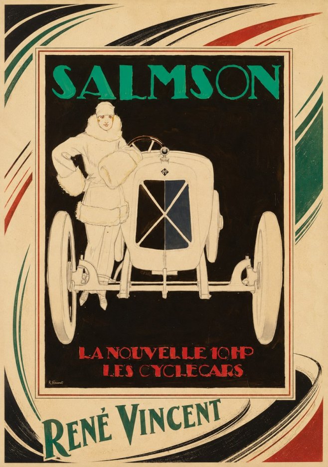 René Vincent Salmson La Nouvelle 10Hp Les Cyclecars No3 - Poszter