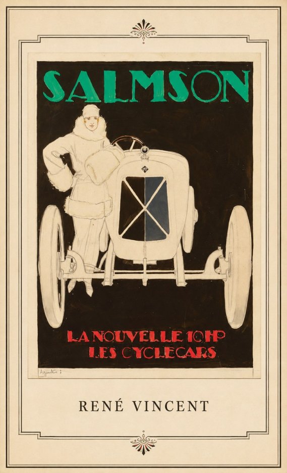 René Vincent Salmson La Nouvelle 10Hp Les Cyclecars No4 - Poszter
