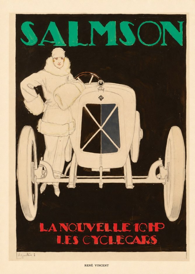 René Vincent Salmson La Nouvelle 10Hp Les Cyclecars No5 - Poszter
