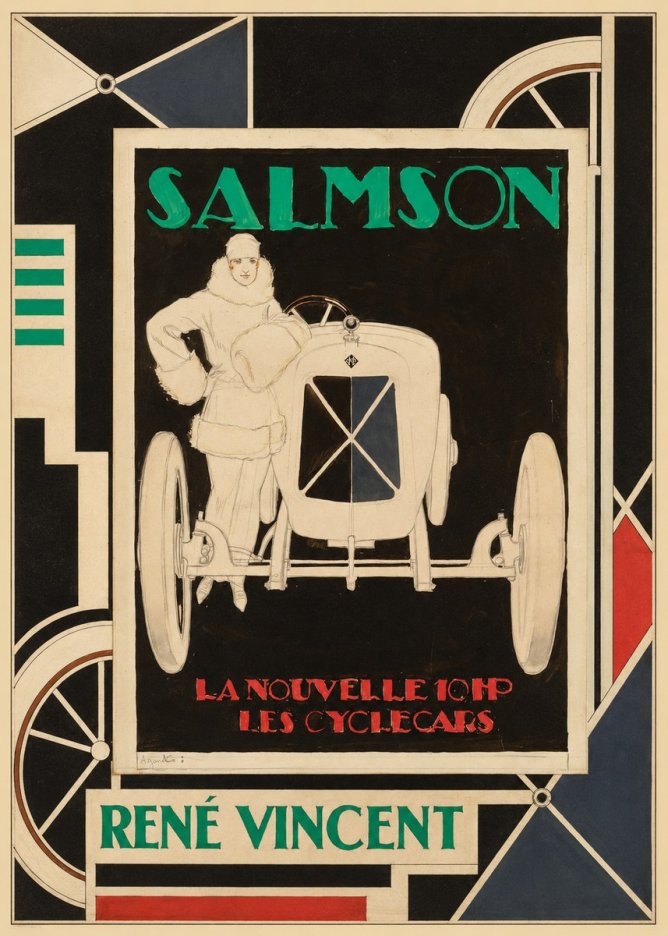 René Vincent Salmson La Nouvelle 10Hp Les Cyclecars No6 - Poszter