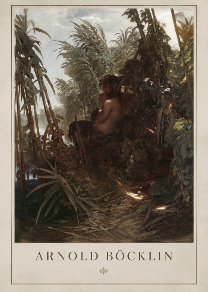 Arnold Böcklin Faun Playing the Panpipes No2 - Poszter
