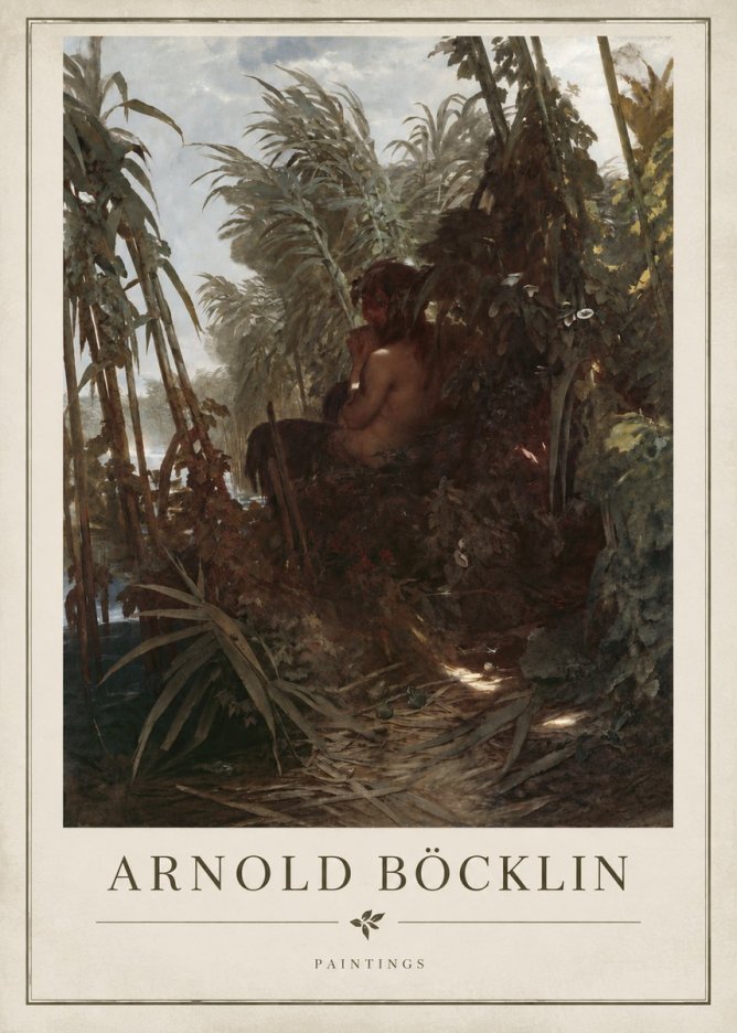 Arnold Böcklin Faun Playing the Panpipes No4 - Poszter