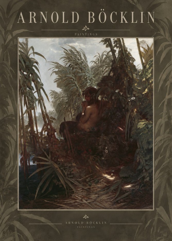 Arnold Böcklin Faun Playing the Panpipes No6 - Poszter
