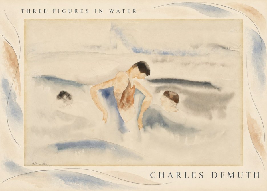 Charles Demuth Three Figures in Water No3 - Poszter